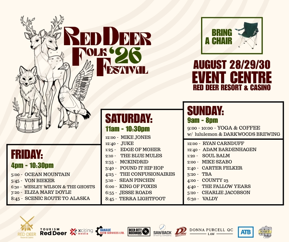 Red Deer Folk Fest 2026 Schedule